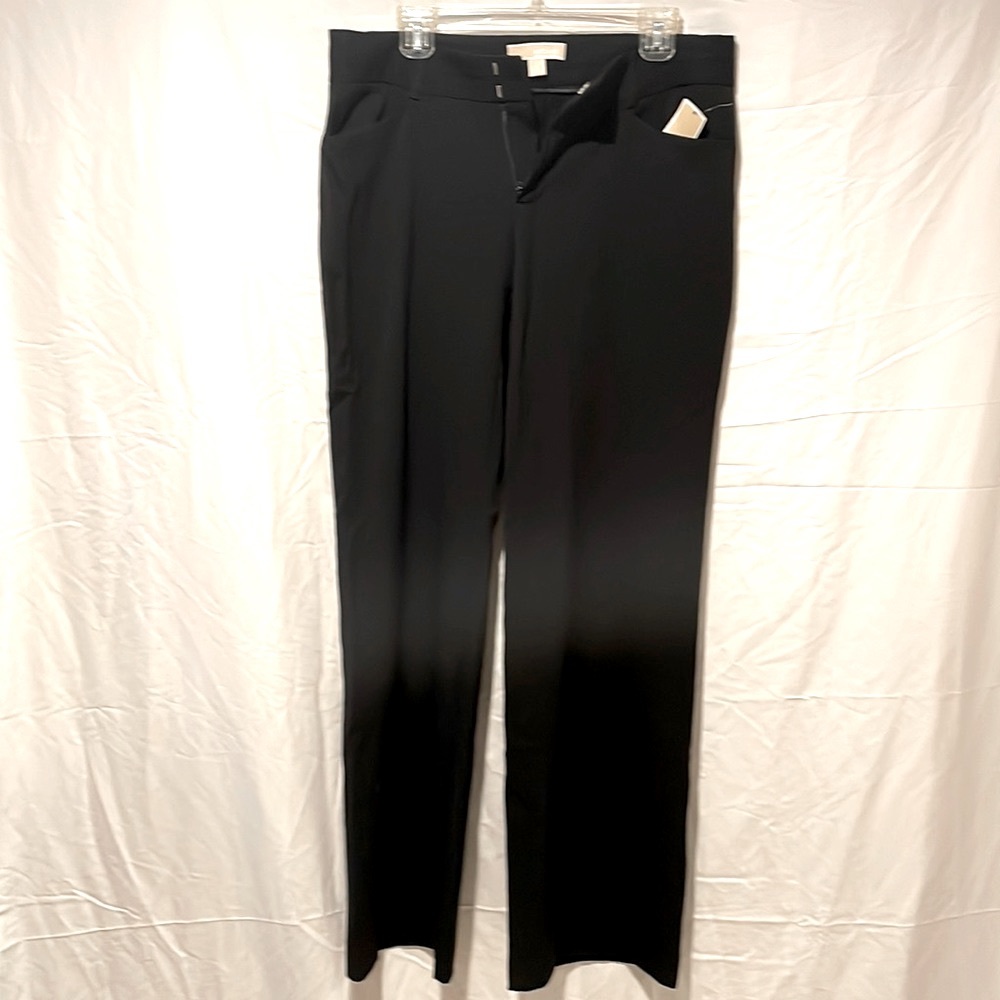 Michael Kors long wide leg black dress pants size 8